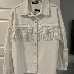 006 NEW! Blue B Collection Woman’s White Jacket/Shirt Small NWT